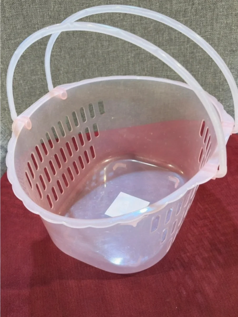 New Pink Storage Basket with Handles-10”x6”x8”